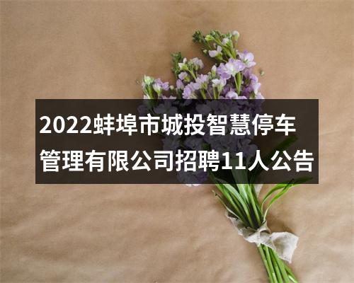 2022蚌埠市城投智慧停车管理有限公司招聘11人公告 图片