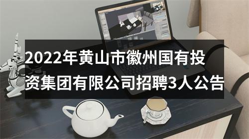 2022年黄山市徽州国有投资集团有限公司招聘3人公告 图片