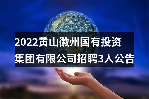 2022黄山徽州国有投资集团有限公司招聘3人公告 图片